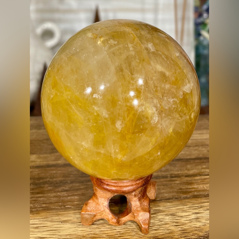 1628 Golden Healer Crystal Sphere